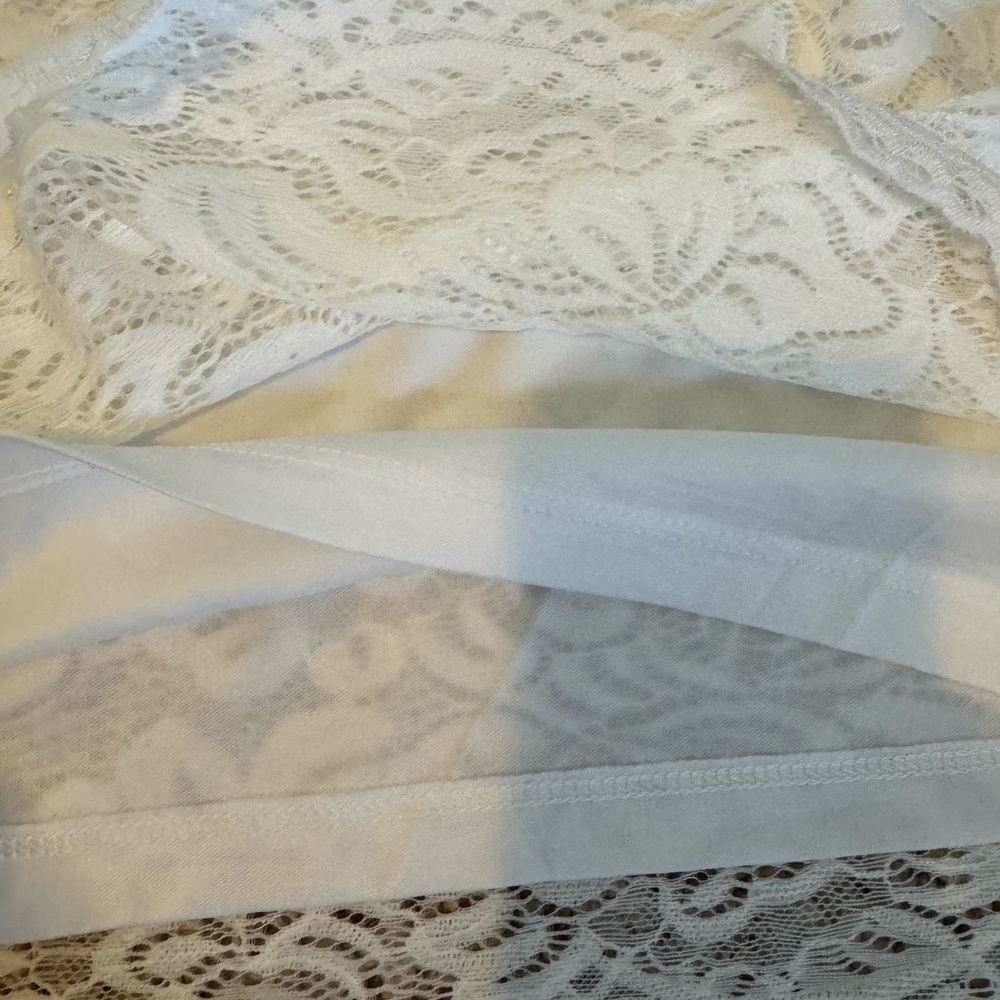 White Lace High Neck Blouse - Picture 6 of 7